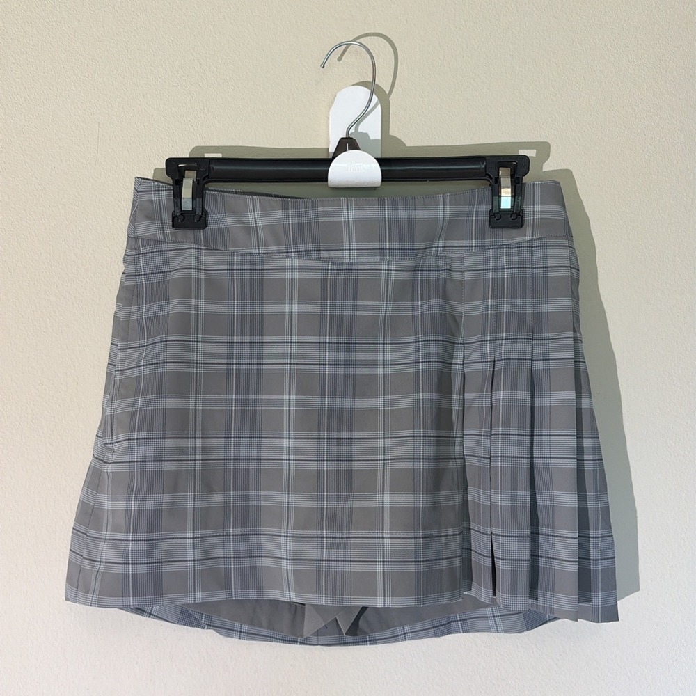 Nike Golf Gray Plaid Pleated Preppy Skirt Skort Womens 4 Activewear Performance